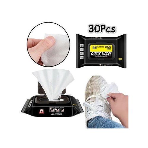 Lot de 30 Lingettes Réutilisables Nettoyantes Chaussures – Quick Wipes Professionnelles pour Sneakers, Baskets, Chaussures Blanches, Cuir & Tissu – Anti-Taches, Anti-Saleté, Nettoyage Instantané & Restauration Blancheur