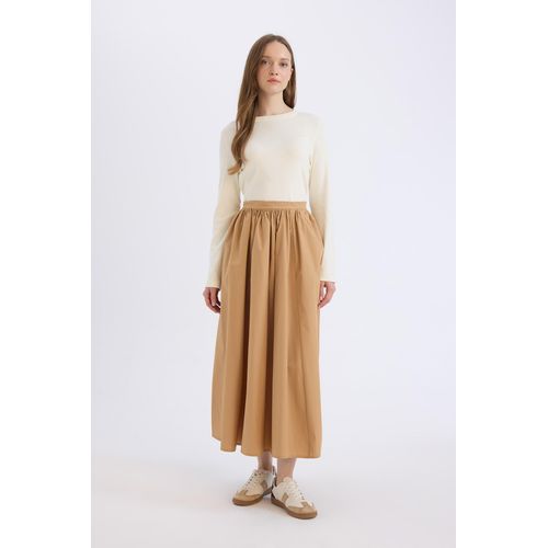 Jupe en tissu Coupe trapèze Femme Camel