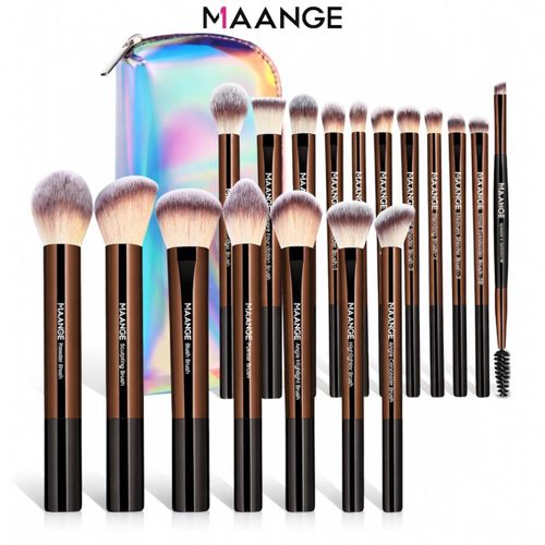 ™ Kit de 18 Pinceaux de Maquillage Professionnels avec Trousse de Rangement – Pinceaux Visage & Yeux, Fibre Douce