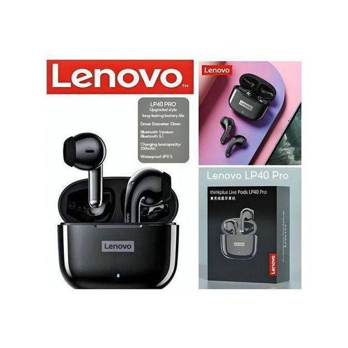 LP40 pro TWS Wireless Earphone Bluetooth v5.1 Double réduction du bruit stéréo Contrôle tactile - Noir