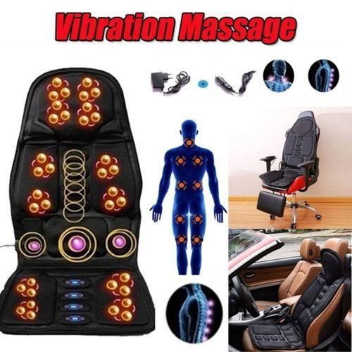 Portable Car Seat Massage Cushion Heated Mat Massager Black EU Plug
