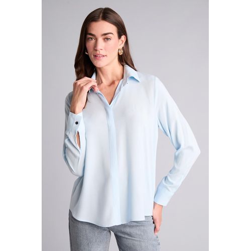 Chemise à manches longues Coupe régulière Femme Bleu clair
