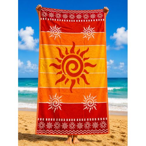Serviette De Plage Aqua Sun Orange 100% Coton