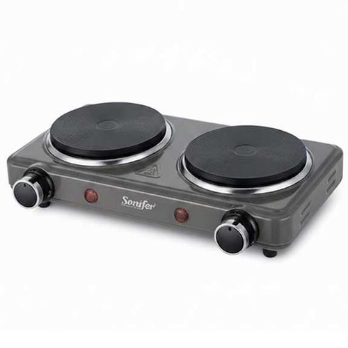 Réchaud Électrique Double Portable Sonifer – Deux Plaques Chauffantes avec Température Réglable et Design Compact