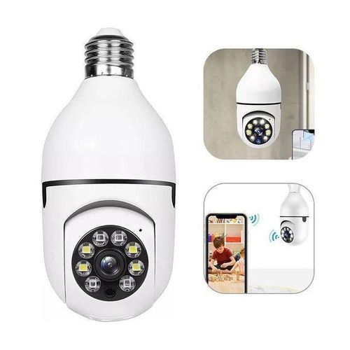 ampoule camera de surveillance wifi, lampe camera PTZ 1080P rotation 360
