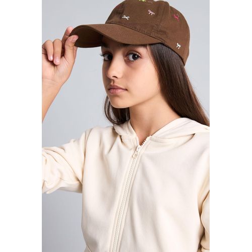 Casquette en coton marguerites brodées pour fille