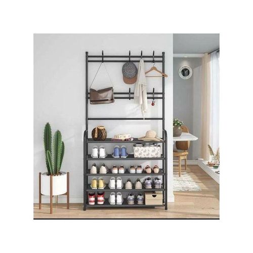 porte-vêtements Armoire polyvalente en acier inoxydable pour vêtements et chaussures.