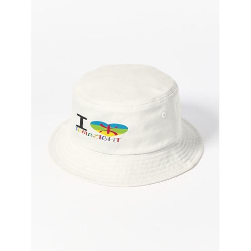J'aime le cadeau berbère amazigh graphique amazigh. Vous aimez le tamazight ? Découvrir la culture amazighe ? Montrez votre amour au tamazight et au tamazgha Sweat chapeaux unisexe bob blanc