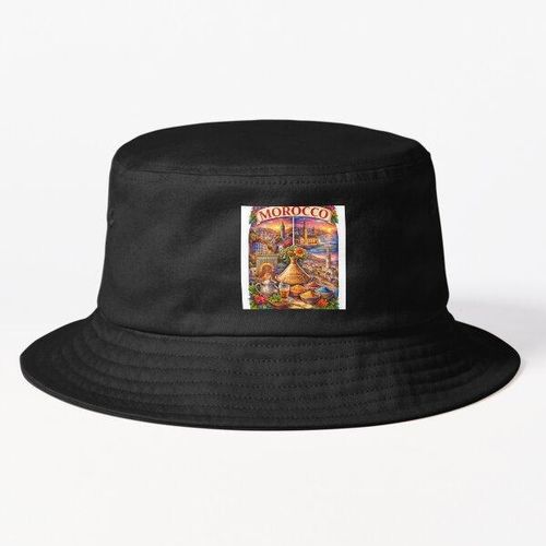 Morocco Travel Sticker Colorful Moroccan Culture Design Chapeaux Bob avec design unique