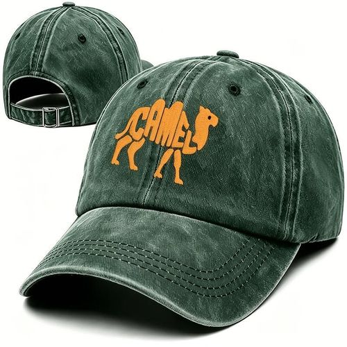 Casquette de baseball créative CAMEL à imprimé lettres, délavée et effilochée, visière de soleil vintage à dessus souple pour l'extérieur pour hommes et femmes