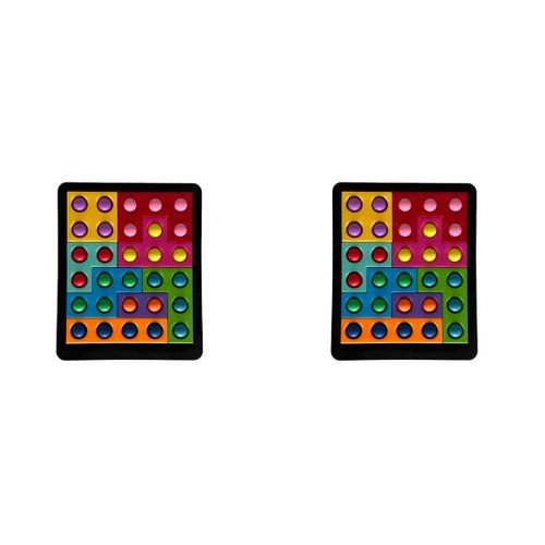 Lot de 2 Puzzles Pop It Tetris - Silicone Multicolore - Anti-stress & Éducatif - 8 Pièces