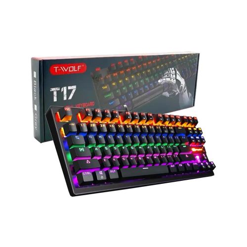 Clavier Gamer Filaire T-WOLF T17 QWERTY RGB Noir
