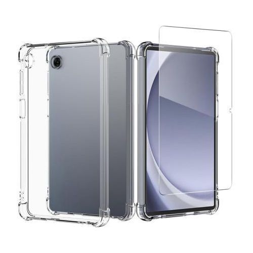 Cover étui pochette coque arrière transparente angle renforce pour Samsung TAb A11 8.7 avec Antichoc verre trempe