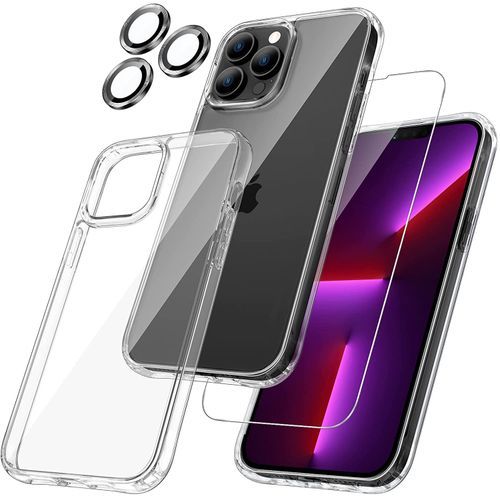 iPhone 11 Coque Transparent + Protection écran + protecteur Caméra Arrière Noir 4K