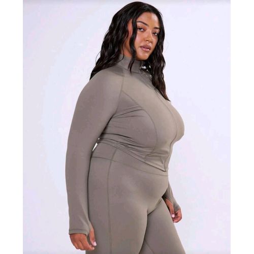 Veste de Sport Femme Grande Taille – MUSERA, Couleur Unie, Fitness & Gym