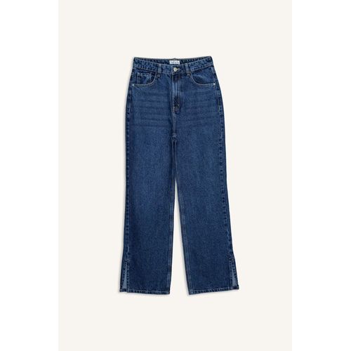 سروال جينز خصر عالي أرجل واسعة - ستايل التسعينات