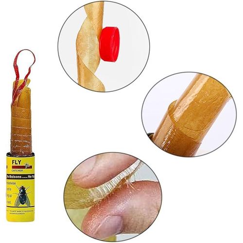 Lot de 4 Rouleaux Piège à Mouches – Papier Collant Non Toxique, Écologique et Efficace contre les Insectes Volants