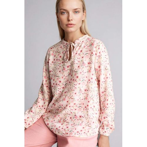 Blouse imprimée à col rond et manches longues Coupe régulière