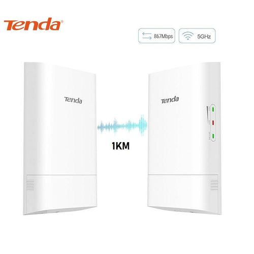 2 CPE Pont WiFi Extérieur 5GHz 867Mbps, 1KM Pont WiFi Ethernet Point à Point Longue Portée, Plug and Play, 2X Bridge WiFi IP65, PoE Passif, sans Fil CPE pour Ferme Garage Bâtiment etc (O1-5G)