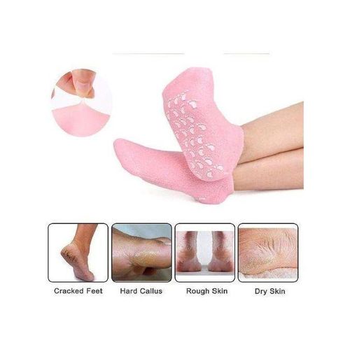 Chaussettes de gel hydratantes en silicone – Soin spa pour pieds secs et talons fendillés