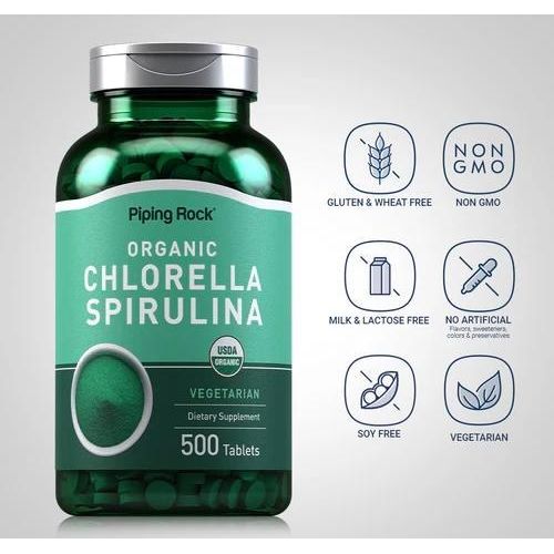 Chlorella & Spirulina Bio – Complément Alimentaire Naturel (500 comprimés)