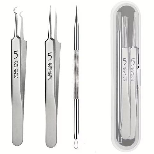Outils d'extraction de boutons, dissolvant de points noirs, Popper de boutons, Kit d'élimination de l'acné, traitement sans risque, éclatage des points blancs, pincettes à points noirs
