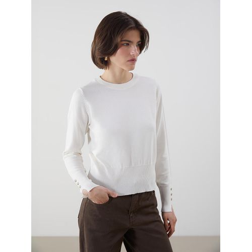 Pull-over en Tricot à Col Rond pour Femmes
