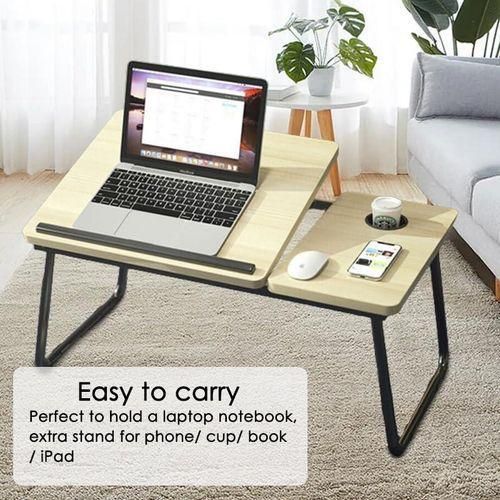 Table de Bureau Réglable en Hauteur et Pliable – Support pour Ordinateur Portable avec Plateau Inclinable pour Travail, Étude, Lecture, Télétravail et Gaming