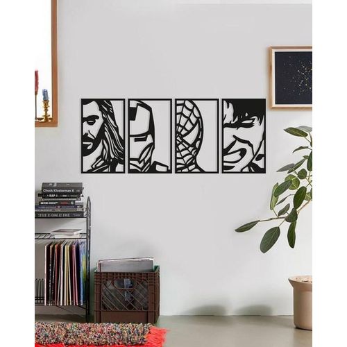 Tableau Mural en Métal - Triptyque Visages - Décoration Murale 50 × 30 cm