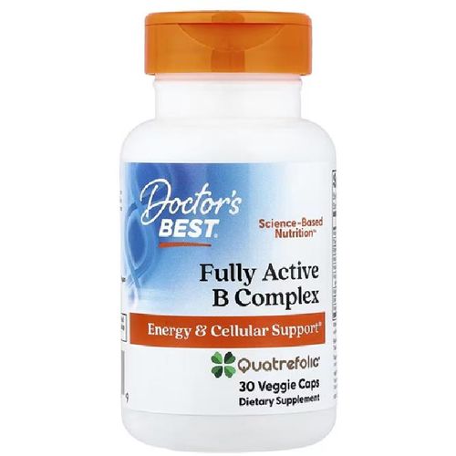 Doctor's Best, Fully Active B Complex with Quatrefolic, 30 Veggie Caps