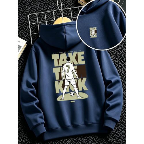 Sweatshirt pour enfant avec impression numérique de la vue de dos d'un garçon footballeur, haut à capuche pour le sport au stade et le quotidien, disponible en plusieurs couleurs