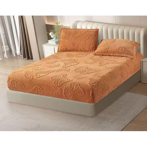 Ensemble Drap Housse d’Hiver en Flanelle – Lit 2 Places model papillon