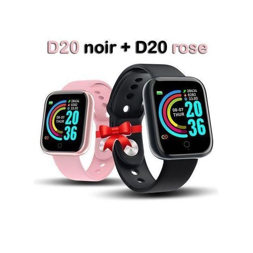Pack D20 Montre Intelligente Smart watch Bluetooth écran tactile blackrose