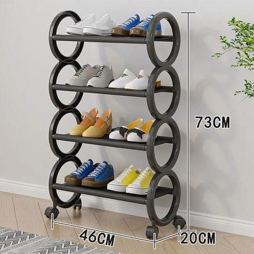 Étagère à Chaussures 4 Niveaux avec Roulettes – Rangement Moderne et Pratique