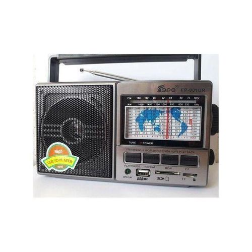 Radio FM SW AM, lecteur audio MICRO SD rechargeable, USB