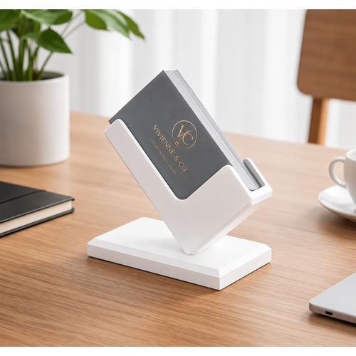 Porte-Cartes de Visite Minimaliste – Présentoir de Cartes de Visite Imprimé 3D, Support Stable et Élégant pour Bureau, Comptoir, Réception, Accueil et Salon Professionnel