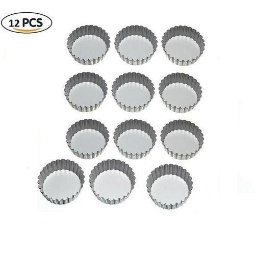 Lot De 12 Mini-Moules A Tartes Amovibles - 10 Cm