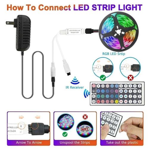 Bande LED RGB 10m Étanche 5050 SMD 150 LEDs Éclairage Décoratif 16 Couleurs avec Télécommande pour Intérieur et Extérieur