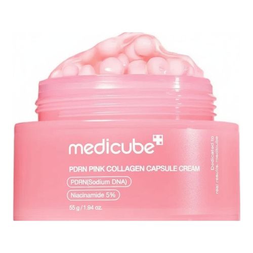 Crème Collagène Rose à Capsules PDRN - Soin Hydratant et Raffermissant - Pour le Visage - 55g