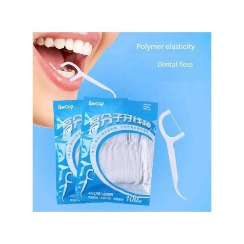 Cure-dents - Floss - Pack de 200 pièces - Ultra-fin - Double tête - Jetable