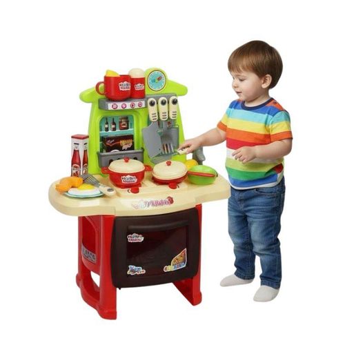 لعبة مطبخ للأطفال محاكية للواقع مع تأثيرات ضوئية وصوتية تفاعلية مركز ألعاب تعليمي لتنمية المهارات الإبداعية وتطوير الخيال مع فرن وموقد طهي لعبة تقمص أدوار مثالية للأولاد والبنات توفر تجربة طهي ممتعة وآمنة تماما في المنزل