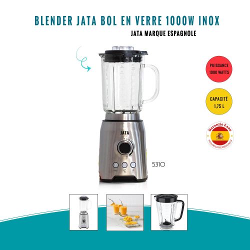 BLENDER BOL EN VERRE 1000W INOX 1,75L
