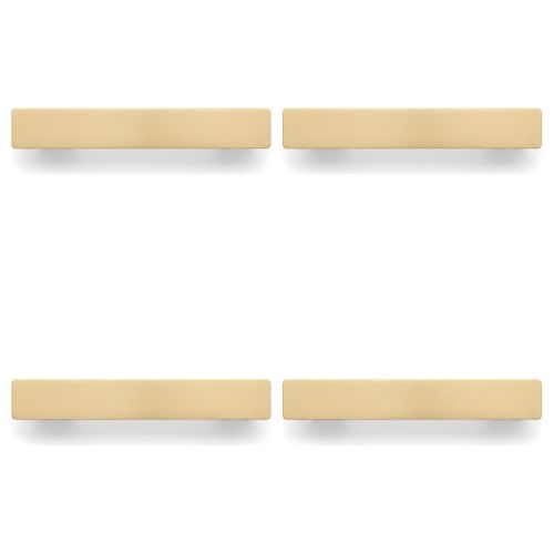 Lot de 4 - Poignée de Meuble Rectangulaire - Finition Laiton Brossé - Pour Cuisine et Dressing - 224mm