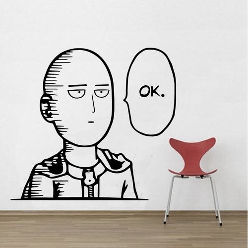 Autocollant One Punch Man Saitama OK Sticker vinyle stick manga N MA 100071