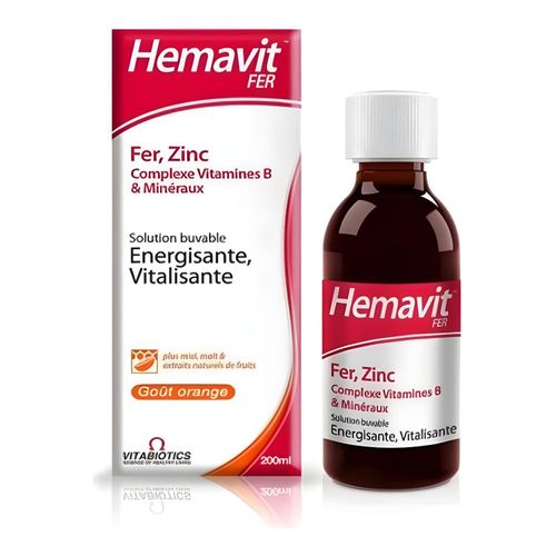 Fer et Zinc - Soutien nergtique et Vitalit - Complexe Vitamines B et Minraux - Solution buvable 200ml