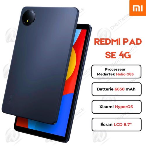 Redmi Pad SE - 8,7 pouces - 4 Go + 128 Go - Double haut-parleur - 6 650 mAh - USB 2.0 - Gris