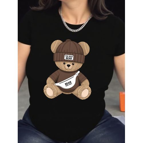 T-shirt imprim dours - Doux respirant et confortable manches courtes dcontract pour lt facile dentretien schage rapide idal pour lextrieur et les tenues dcontractes style dcontract ToutesGlobalToutes