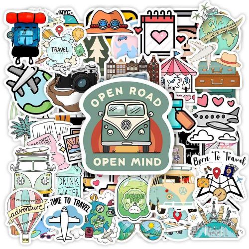 Stickers Cute Cartoon World Travel Kawai Cute Cartoon Anime 30Pcs