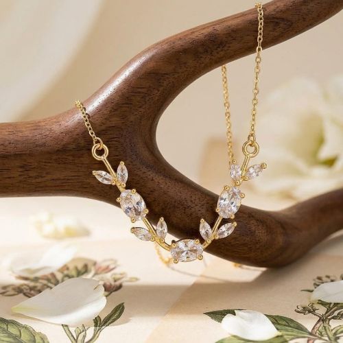 Collier Courbe Botanique Doré pour Femme