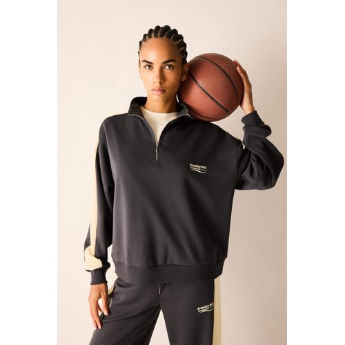 Sweatshirt de sport demi-zip NBA Brooklyn Nets en tissu scuba Coupe décontractée